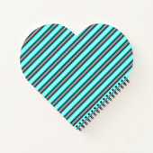 Moderne Neon Blue und Black 3D Metal Effect Stripe Notizblock (Rückseite)