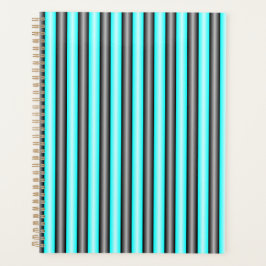 Moderne Neon Blue und Black 3D Metal Effect Stripe Planer