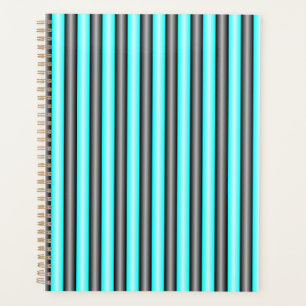 Moderne Neon Blue und Black 3D Metal Effect Stripe Planer