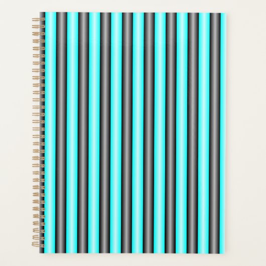 Moderne Neon Blue und Black 3D Metal Effect Stripe Planer (Vorderseite)