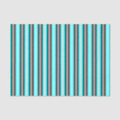 Moderne Neon Blue und Black 3D Metal Effect Stripe Seidenpapier (Vorderseite)