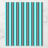 Moderne Neon Blue und Black 3D Metal Effect Stripe Weinetikett (Einzelnes Label)