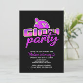 Moderne Neon Bowling Party Bash Birthday Party Einladung (Stehend Vorderseite)