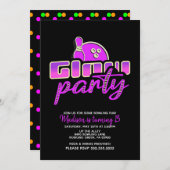 Moderne Neon Bowling Party Bash Birthday Party Einladung (Vorne/Hinten)