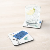 Moderne Neon Cocktail Lounge Name Getränkeuntersetzer (Rechte Seite)