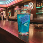 Moderne Neon Cocktail Lounge Name Glas