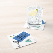 Moderne Neon Cocktail Lounge Name Rechteckiger Pappuntersetzer (Vor Ort)