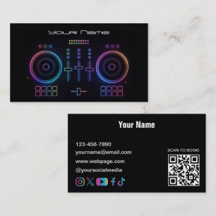 Moderne Neon-DJ-Visitenkarte Visitenkarte