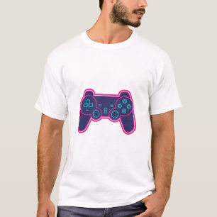 Moderne Neon-Gaming-Controller-Weiß-Cotton-T-Shirt T-Shirt