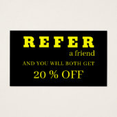 Moderne Neon-Gelb-Schwarz-Referenzkarten (Vorderseite)