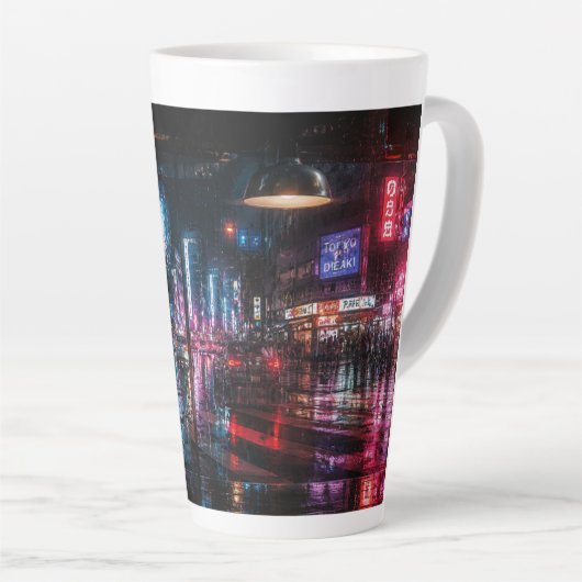 Moderne Neon-Glow-Latte-Mug Milchtasse (Rechte Ecke)