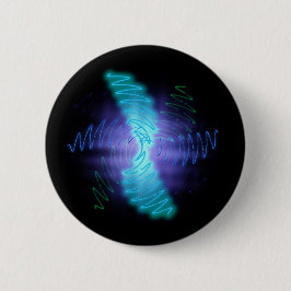 Moderne Neon Glows Sound Waves Button
