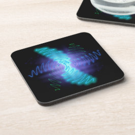 Moderne Neon Glows Sound Waves Getränkeuntersetzer