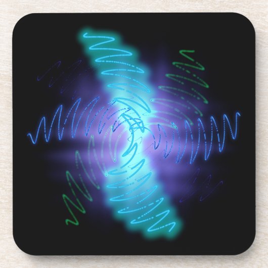 Moderne Neon Glows Sound Waves Getränkeuntersetzer (Vorderseite)