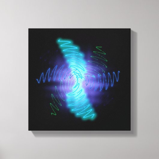 Moderne Neon Glows Sound Waves Leinwanddruck (Vorderseite)