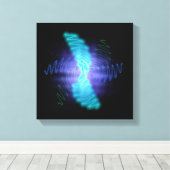 Moderne Neon Glows Sound Waves Leinwanddruck (Insitu (Holzboden))