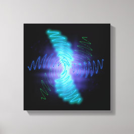 Moderne Neon Glows Sound Waves Leinwanddruck