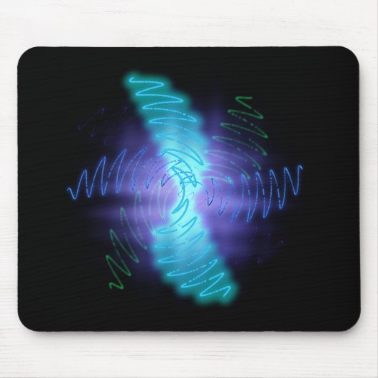 Moderne Neon Glows Sound Waves Mousepad (Vorne)
