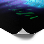 Moderne Neon Glows Sound Waves Poster (Ecke)