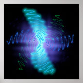 Moderne Neon Glows Sound Waves Poster (Vorne)