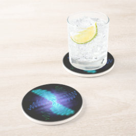 Moderne Neon Glows Sound Waves Sandstein Untersetzer