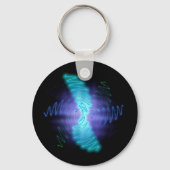 Moderne Neon Glows Sound Waves Schlüsselanhänger (Vorderseite)