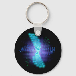 Moderne Neon Glows Sound Waves Schlüsselanhänger