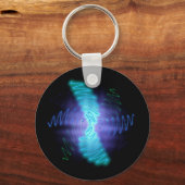 Moderne Neon Glows Sound Waves Schlüsselanhänger (Vorderseite)