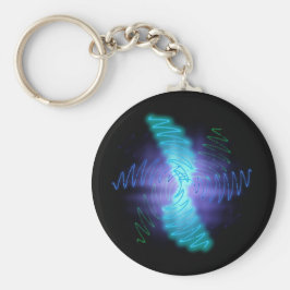 Moderne Neon Glows Sound Waves Schlüsselanhänger