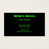 Moderne Neon Green Black Loyalty Cards (Rückseite)