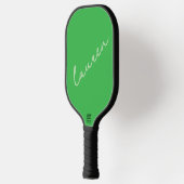 Moderne Neon-Grüne Skriptname  Pickleball Schläger (Links)