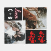 Moderne Neon Liebe Typografie und FotoCollage Fleecedecke (Vorderseite (Horizontal))