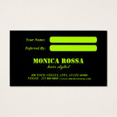 Moderne Neon Limon Black-Referenzkarten (Rückseite)