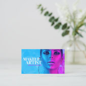Moderne Neon Makeup Artist Business Card Visitenkarte (Stehend Vorderseite)