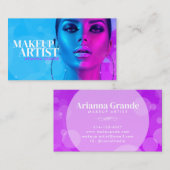 Moderne Neon Makeup Artist Business Card Visitenkarte (Vorne/Hinten)