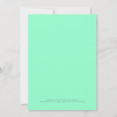 Moderne Neon Mint Green Big Script Foto Hochzeit Save The Date (Rückseite)