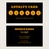Moderne Neon Orange Black Loyalty Cards (Vorne & Hinten)