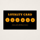 Moderne Neon Orange Black Loyalty Cards (Vorderseite)