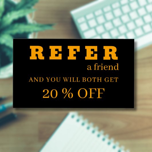 Moderne Neon Orange Black Referenzkarten