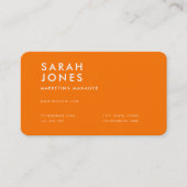 Moderne Neon Orange Farbe Visitenkarte (Vorderseite)