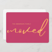 Moderne Neon Pink Helle neue Adresse Moving Ankündigung (Vorne/Hinten)