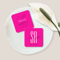 Moderne Neon-Pink-Monogramm-Initialen der Haarstyl