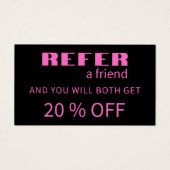 Moderne Neon-Pink-Schwarz-Referenzkarten (Vorderseite)