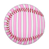 Moderne Neon-Pink-Streifen mit 3D-Effekt Baseball (Vorderseite Links)