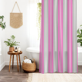 Moderne Neon-Pink-Streifen mit 3D-Effekt Duschvorhang