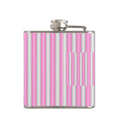 Moderne Neon-Pink-Streifen mit 3D-Effekt Flachmann (Rückseite)