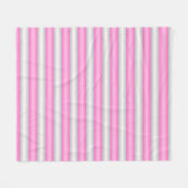 Moderne Neon-Pink-Streifen mit 3D-Effekt Fleecedecke (Vorderseite (Horizontal))