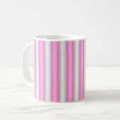 Moderne Neon-Pink-Streifen mit 3D-Effekt Kaffeetasse (Vorderseite Links)