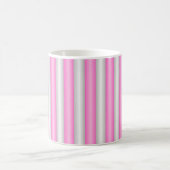 Moderne Neon-Pink-Streifen mit 3D-Effekt Kaffeetasse (Mittel)