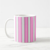 Moderne Neon-Pink-Streifen mit 3D-Effekt Kaffeetasse (Links)